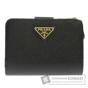 Prada Motif Bi fold Wallet Leather